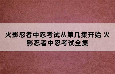 火影忍者中忍考试从第几集开始 火影忍者中忍考试全集